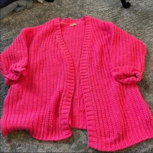 {Silence + Noise} Neon Pink Cardigan